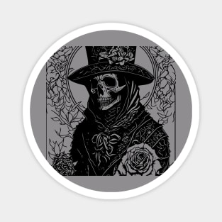 Doctor Plague with roses and floral motifs Magnet